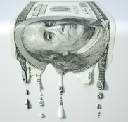US Dollar Melting Dripping Banknote