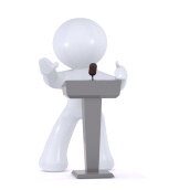 Giving the lecture