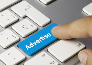 Advertise keyboard key finger